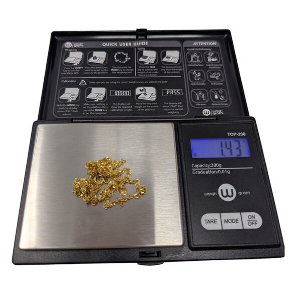 MiLor Italy 14K Yellow Gold Chain Necklace – 20”, 1.43g, Hallmarked - Picture 2 of 5